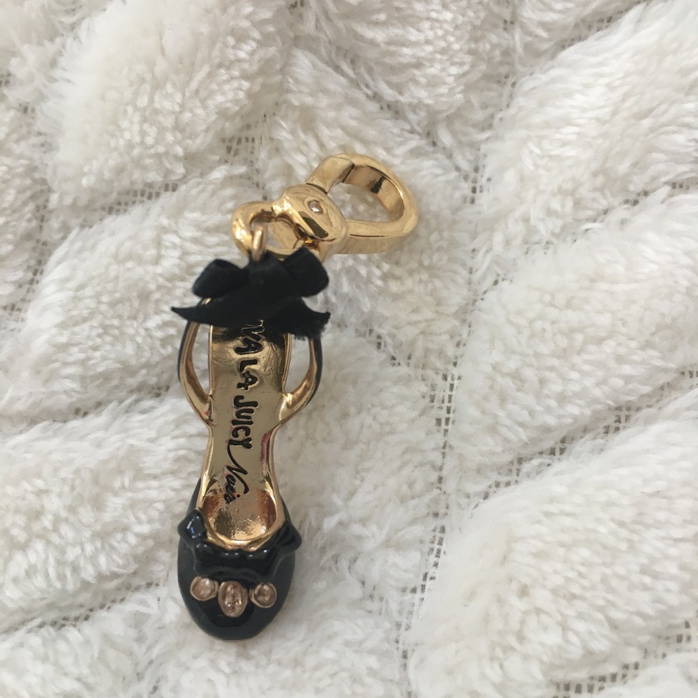 Juicy Couture Black & Gold Bow Keychain Shoe Charm